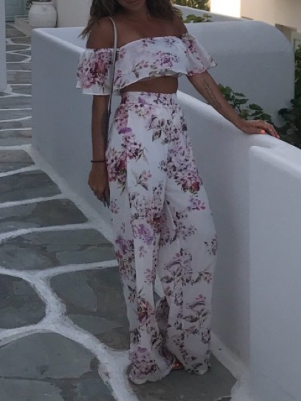 Pants & Crop Top Floral Set